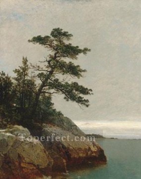  pine Painting - The Old Pine Darien Connecticut Luminism seascape John Frederick Kensett
